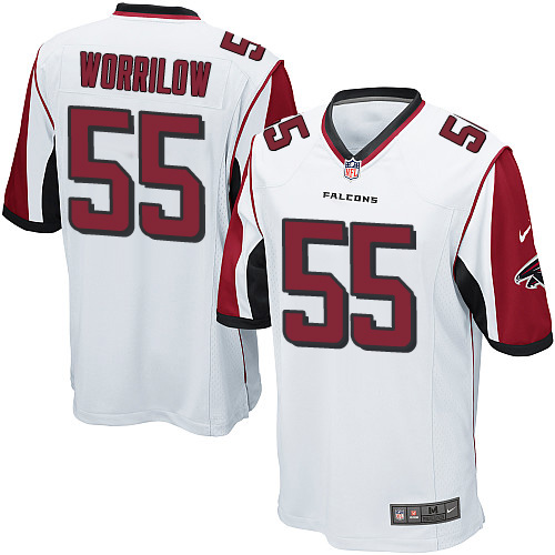 Men's Game Paul Worrilow Nike Jersey White Road - #55 NFL Atlanta Falcons